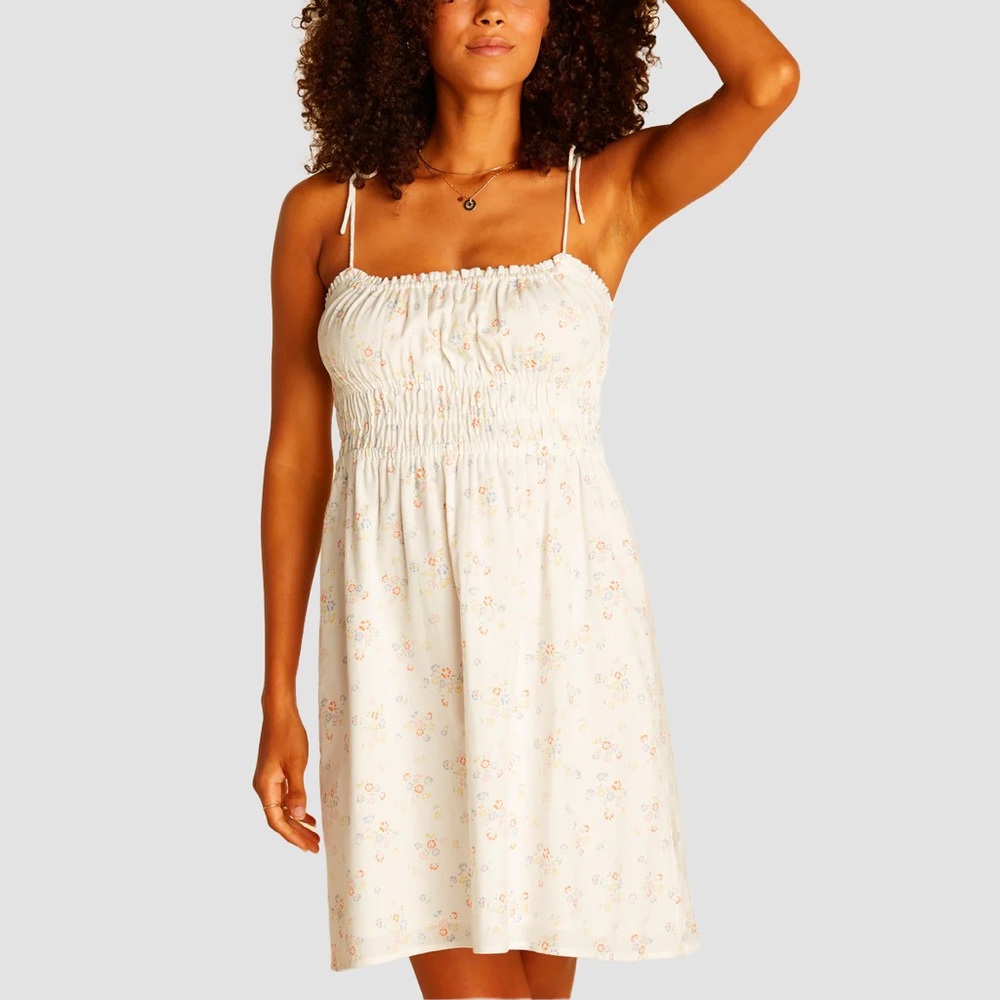 Billabong x Wrangler Floral Little Damsel Dress in Salt Crystal - Picture 4 of 11